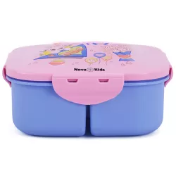 Nova Kids Square 1000ml Bento Lunch Box - Love Pink