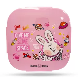 Nova Kids Square 1000ml Bento Lunch Box - Rabbit Pink