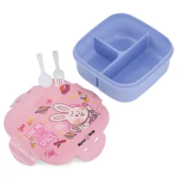 Nova Kids Square 1000ml Bento Lunch Box - Rabbit Pink