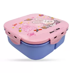 Nova Kids Square 1000ml Bento Lunch Box - Rabbit Pink