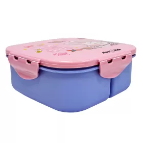 Nova Kids Square 1000ml Bento Lunch Box - Rabbit Pink