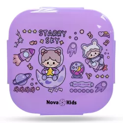 Nova Kids Square 1000ml Bento Lunch Box - Star and Sky Purple