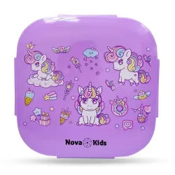 Nova Kids Square 1000ml Bento Lunch Box - Unicorn Purple