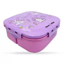 Nova Kids Square 1000ml Bento Lunch Box - Unicorn Purple