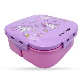 Nova Kids Square 1000ml Bento Lunch Box - Unicorn Purple