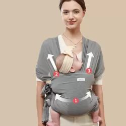 Sunveno Adjustable Baby Carrier Sling Wrap - Grey