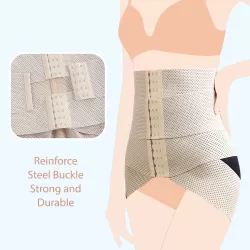 SUNVENO Belly Shaper and Hip Definition Band - Beige, L