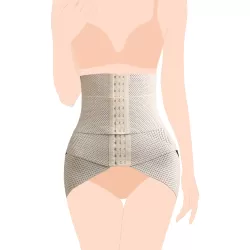 SUNVENO Belly Shaper and Hip Definition Band - Beige, S