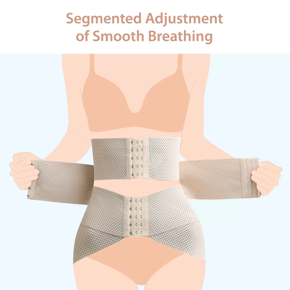 SUNVENO Belly Shaper and Hip Definition Band - Beige, S