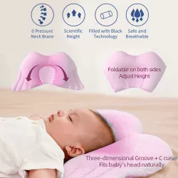 Sunveno Infant Head Shaper Wings Pillow - Pink