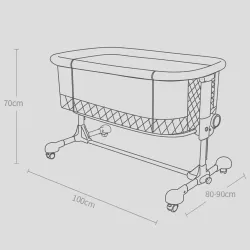 Sunveno Bedside Cot and Crib with Mosquito Net