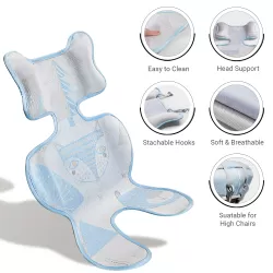 TEKNUM Breathable 3D Mesh Liner/Pad for Baby Stroller/Car Seat/ High Chair /Cradle - Blue