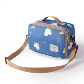 Sunveno Diaper Changing Clutch with Mat - Unicorn Blue