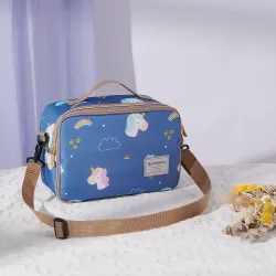 Sunveno Diaper Changing Clutch with Mat - Unicorn Blue