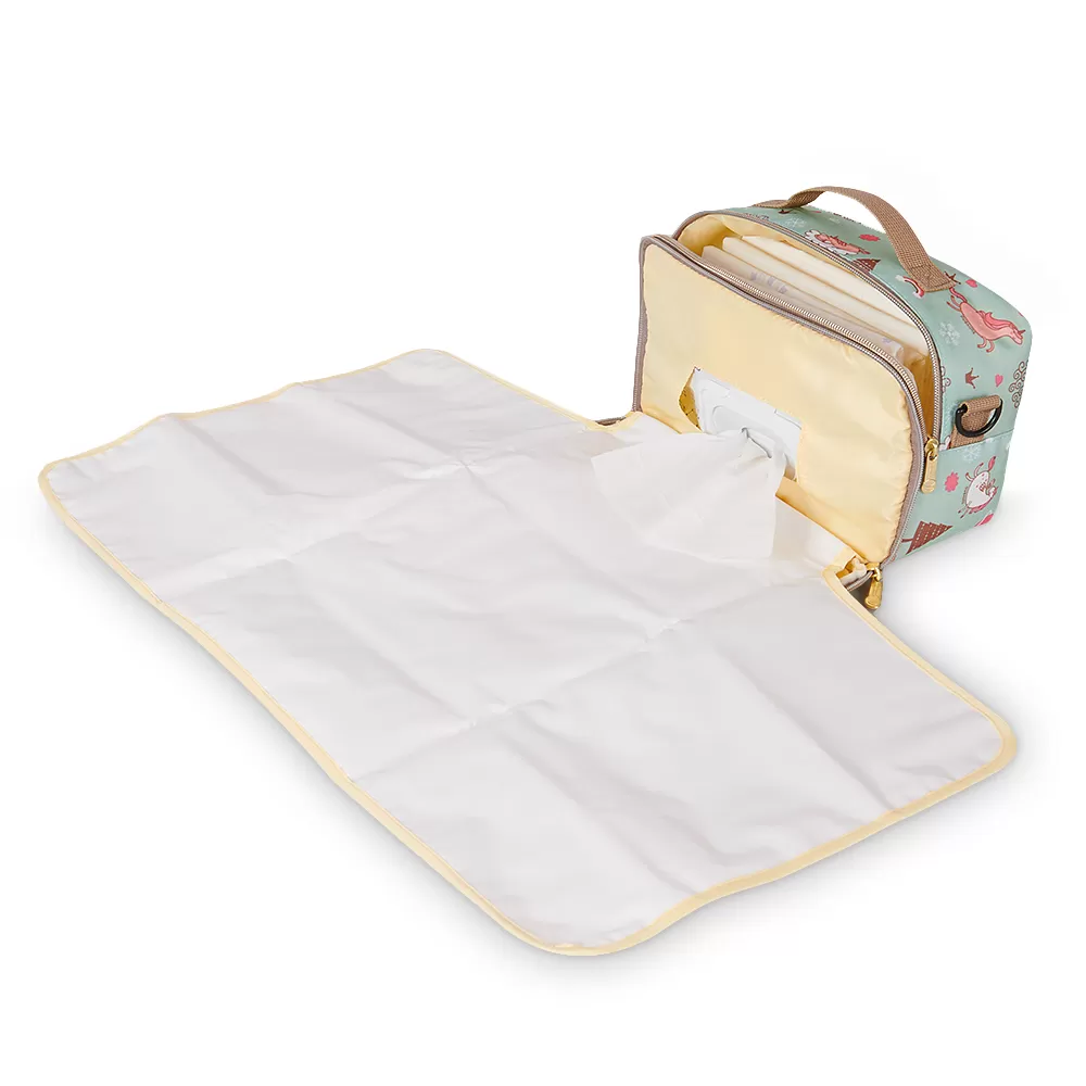 Sunveno Diaper Changing Clutch with Mat - Green dream