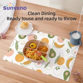 Sunveno baby Feeding Disposable Travel Multipurpose Placemats 20 Pcs/Pack