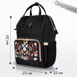 Sunveno Diaper Bags - Black Embroidery