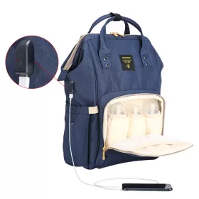 Sunveno Diaper Bag with USB - Navy Blue