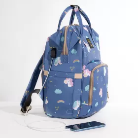 Sunveno Diaper Bag with USB - Unicorn Blue