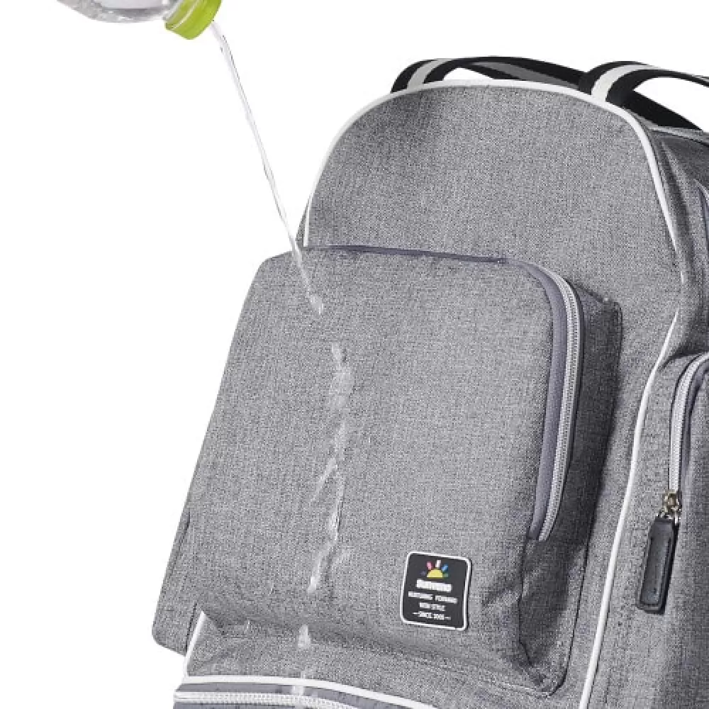 Sunveno Signature Maternity Diaper bag - Grey + Stroller Hooks