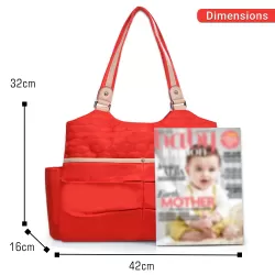 Sunveno Fashion Diaper Tote Bag- Red