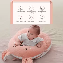 Sunveno Baby Anti-Reflux Feeding Pillow w/C Shapped Seating Pillow-Pink