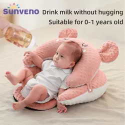 Sunveno Baby Anti-Reflux Feeding Pillow w/C Shapped Seating Pillow-Pink