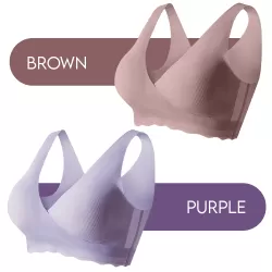 Sunveno Maternity Cross - Fit Nursing & Sleep Bra (L) - Purple