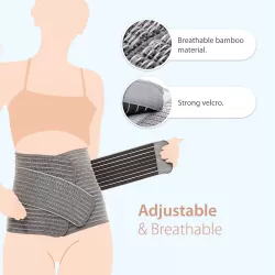 SUNVENO Postpartum Abdominal Maternity Belt - Grey, L/XL