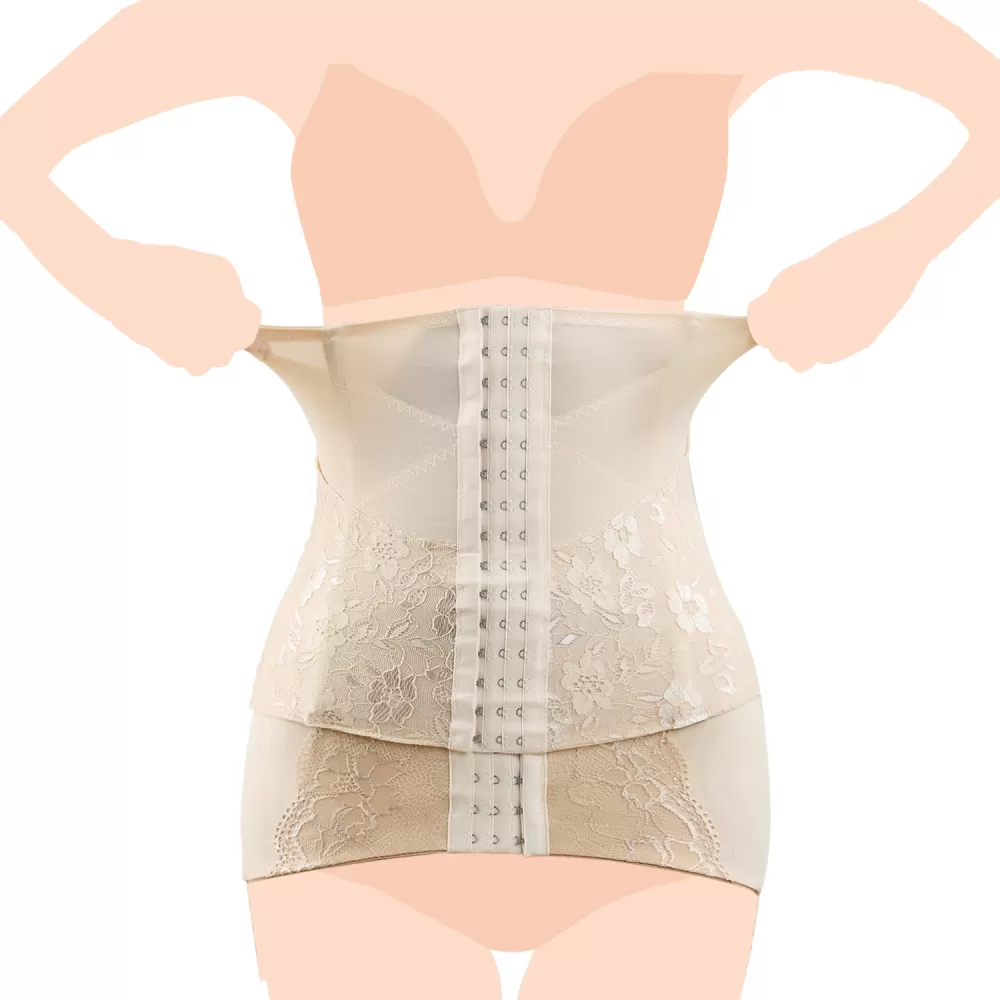 SUNVENO 2 in 1 Body Shaper Combo - Beige, L