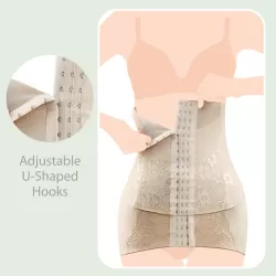 SUNVENO 2 in 1 Body Shaper Combo - Beige, L