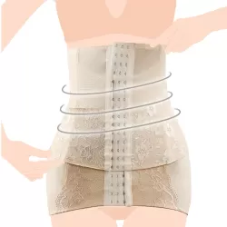 SUNVENO 2 in 1 Body Shaper Combo - Beige, L