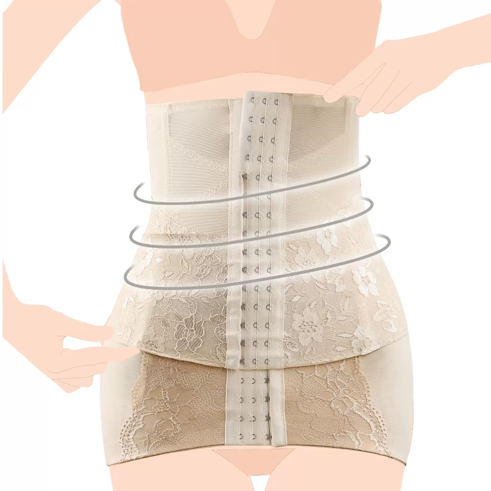 SUNVENO 2 in 1 Body Shaper Combo - Beige, 2XL