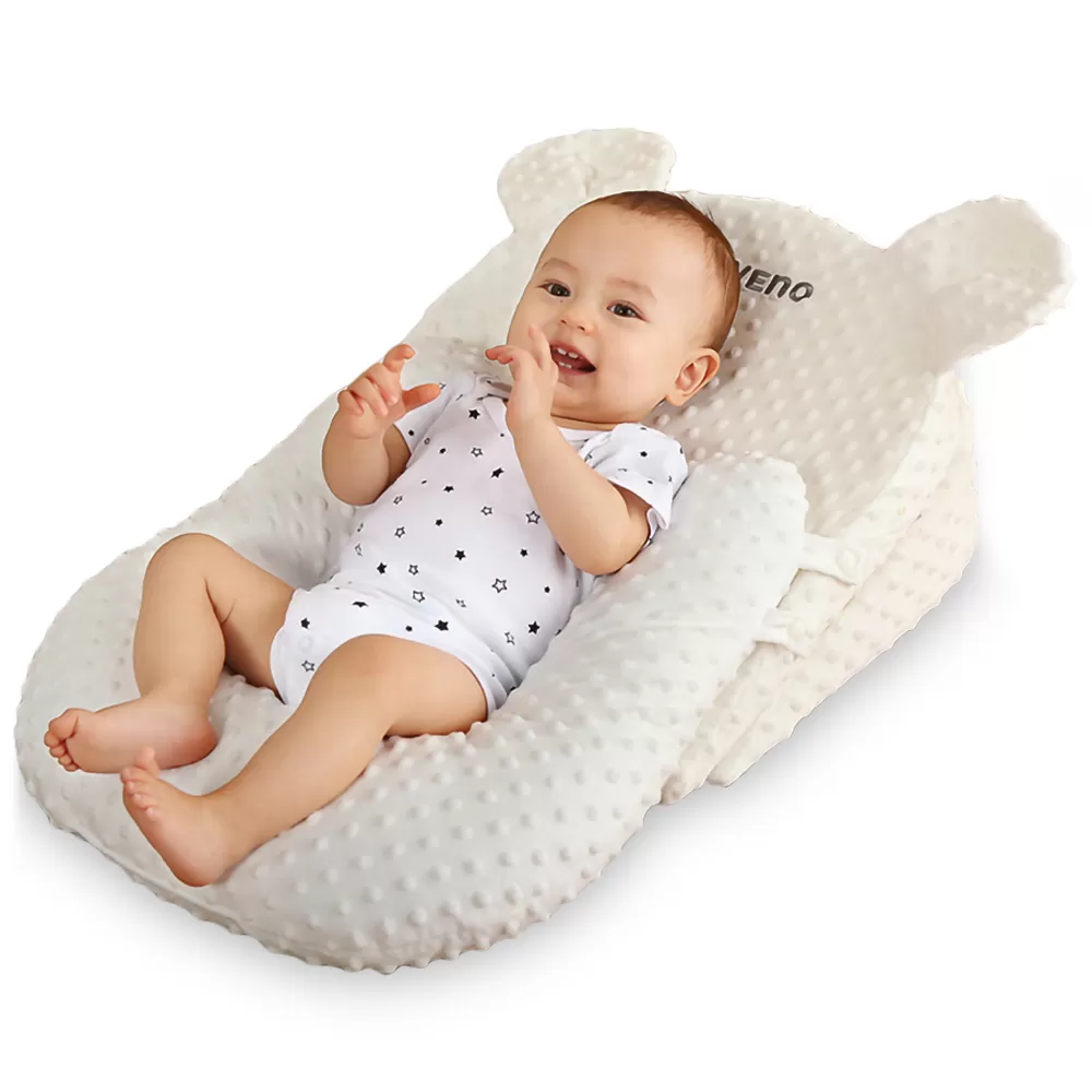 Sunveno Portable Baby Anti - spill Milk U Shape Pillow with 10° &amp; 15° Slope pad