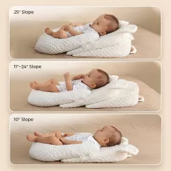 Sunveno Portable Baby Anti - spill Milk U Shape Pillow with 10° & 15° Slope pad