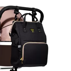 Sunveno Diaper Bag - XL - Black with Sunveno Stroller Hooks