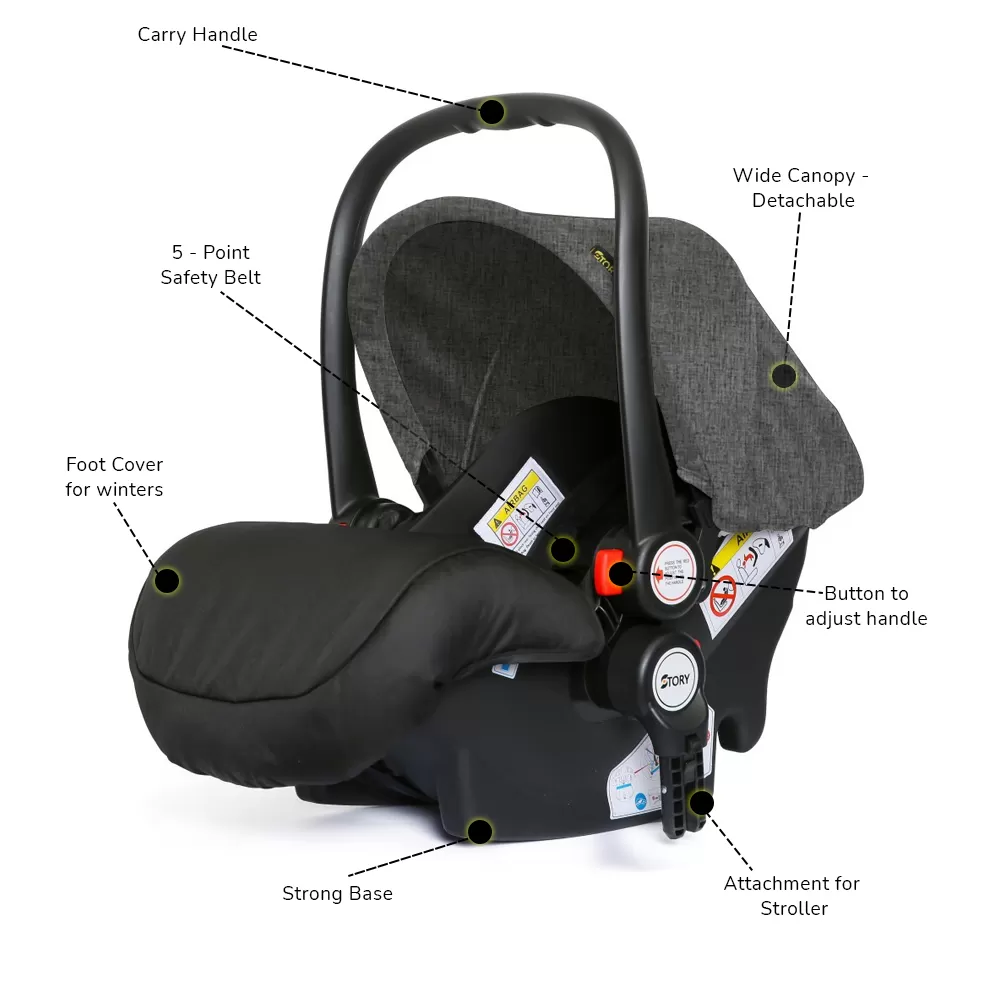 Teknum Infant Car Seat - Story - Dark Grey (0 - 12 Months)