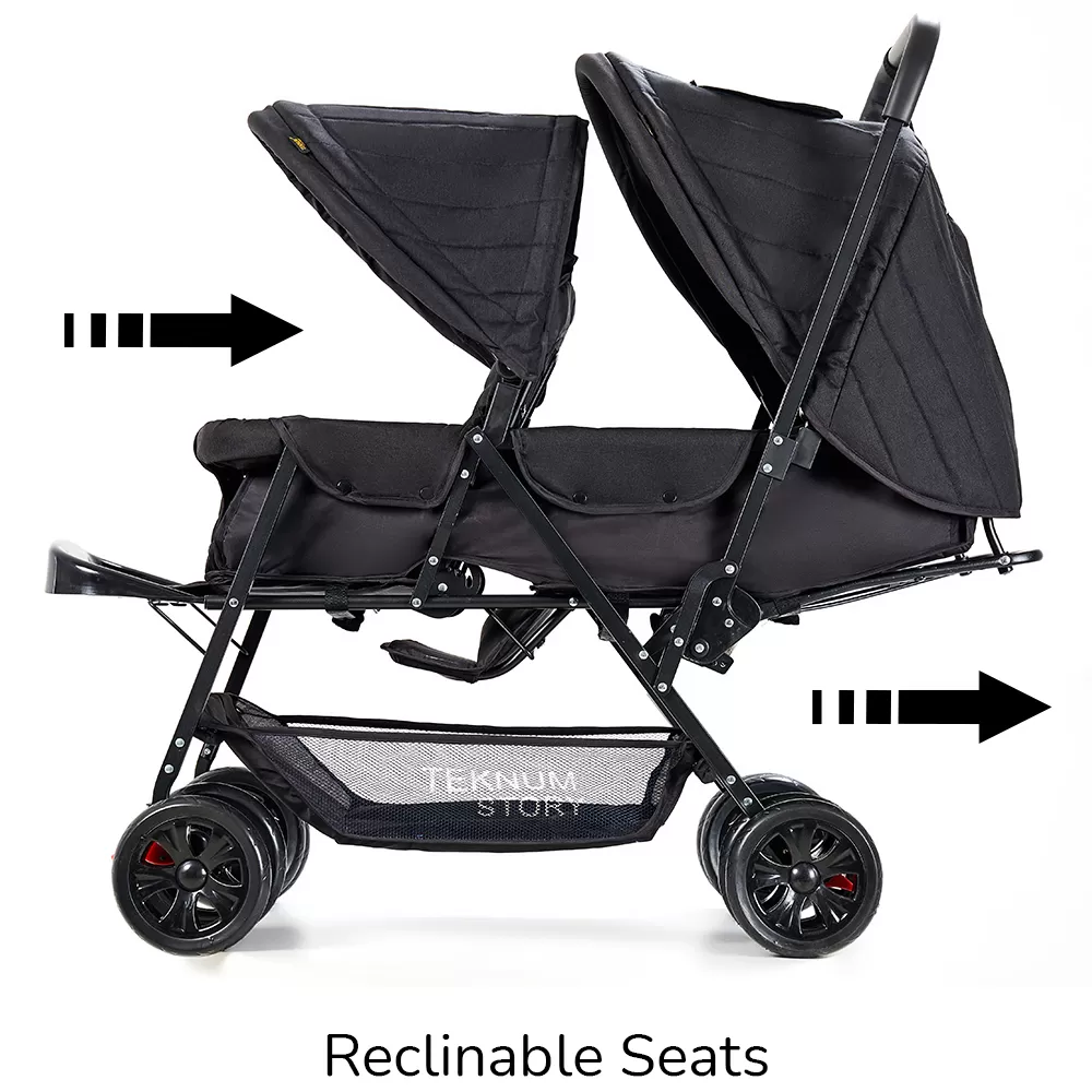 Story by Teknum Double Baby Stroller - Black