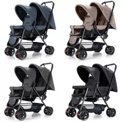 Story by Teknum Double Baby Stroller - Dark Grey