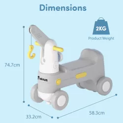 Teknum 2in1 Rock Ride On - Grey