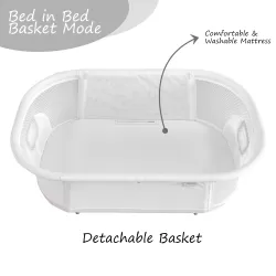 Teknum 3 - IN - 1 Baby Cradle Bassinet / Infant Cot with Mosquito net - White