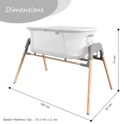 Teknum 3 - IN - 1 Baby Cradle Bassinet / Infant Cot with Mosquito net - White