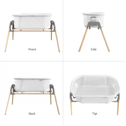 Teknum 3 - IN - 1 Baby Cradle Bassinet / Infant Cot with Mosquito net - White