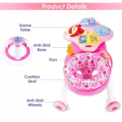 TEKNUM 3-in-1 Walker/ Activity Center- Pink