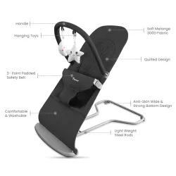 Teknum 3 Stage Baby Bouncer/ Recliner Seat - Black