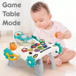 Teknum 3 - IN - 1 Baby Walker / Learning Table Mode / Game Panel Mode with Musical keyboard - Grey