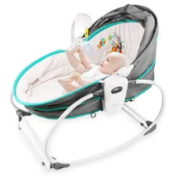 TEKNUM 5 - in - 1 Cozy Rocker Bassinet with Awning & Mosquito net - Green