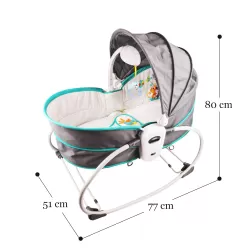 TEKNUM 5 - in - 1 Cozy Rocker Bassinet with Awning & Mosquito net - Green