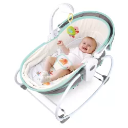 TEKNUM 5 - in - 1 Cozy Rocker Bassinet with Awning & Mosquito net - Green