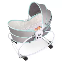 TEKNUM 5 - in - 1 Cozy Rocker Bassinet with Awning & Mosquito net - Green